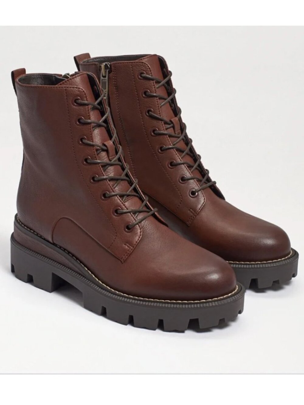 Sam Edelman Garret Chunky Combat Brown Lace Up Boot Women's US 9.5 *No Insole